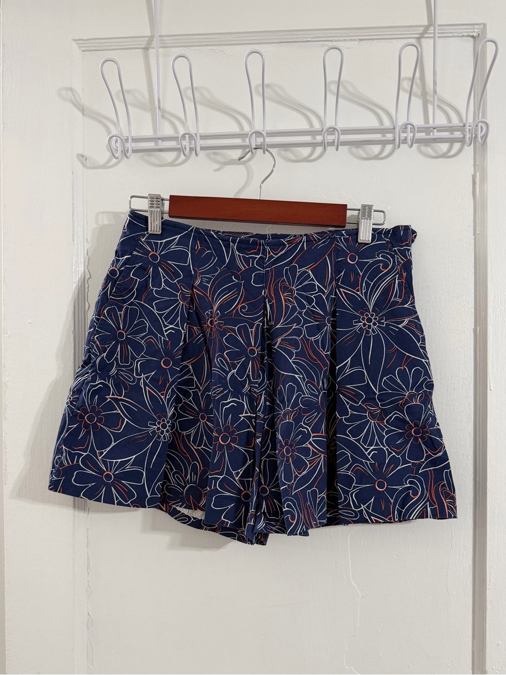 Maeve Floral Pleated Skirt-Style Shorts
